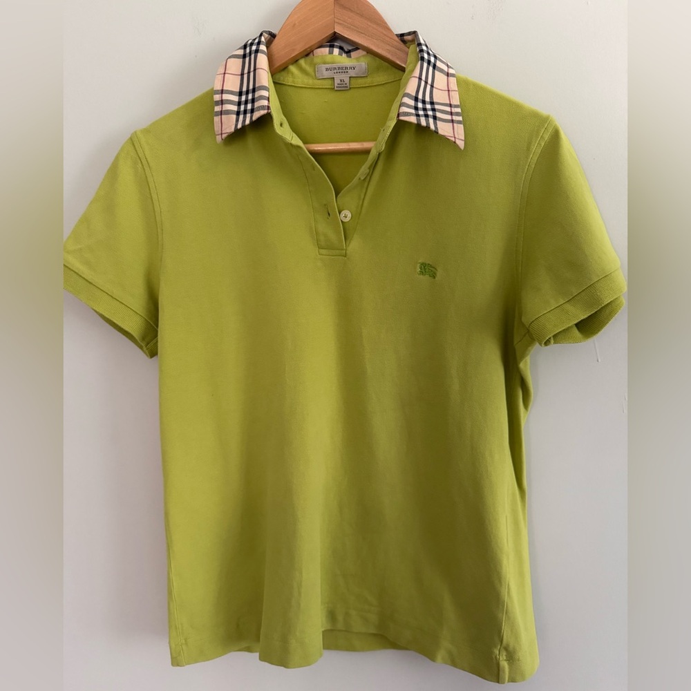 Burberry Check Collar Polo Shirt Size XL